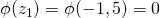 \phi(z_1) = \phi(-1,5) = 0